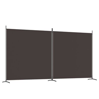 vidaXL 2-Panel Room Divider Brown 137"x70.9" Fabric