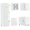 vidaXL Kitchen Cabinet Set Gloss White Engineered Wood and Glass Large