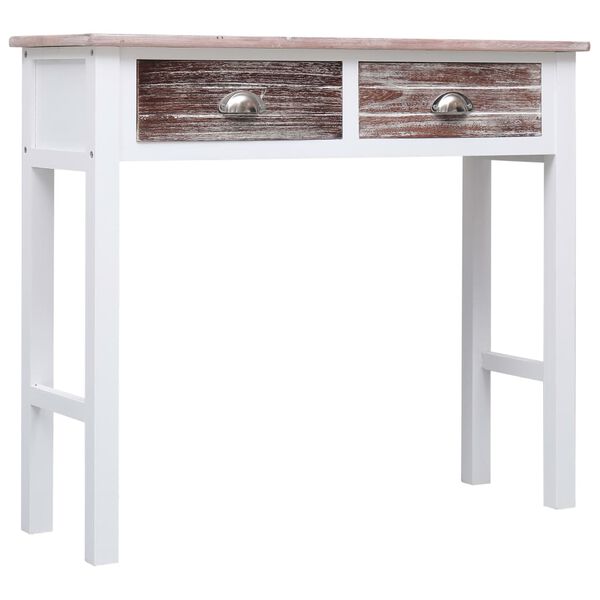 vidaXL Console Table Brown and White Paulownia wood and Poplar wood