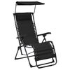 vidaXL Folding Deck Chair Textilene Black