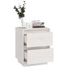 vidaXL Bedside Cabinet Set of 2 White Solid Pine Wood