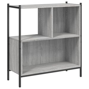 vidaXL Bookcase Grey sonoma Engineered Wood, Powder-Coated Steel Medium