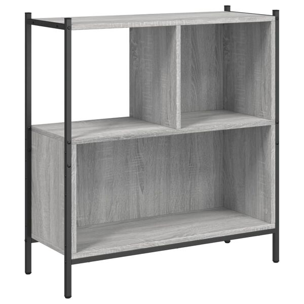 vidaXL Bookcase Grey sonoma Engineered Wood, Powder-Coated Steel Medium