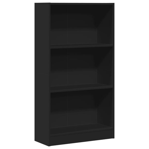 vidaXL Bookcase Black Engineered wood 23.6 x 9.4 x 42.9 in Bookcase