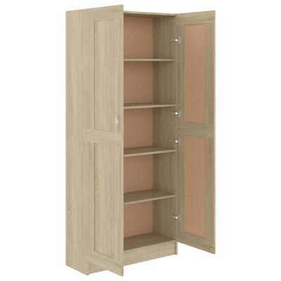 vidaXL Book Cabinet Sonoma Oak 32.5"x12"x73" Engineered Wood