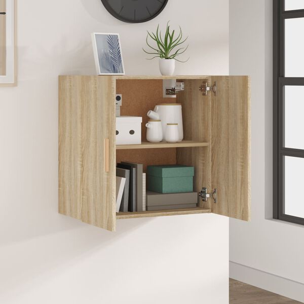 vidaXL Wall Cabinet Sonoma Oak Engineered Wood 23.6 in x 11.8 in x 23.6 in