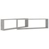 vidaXL Wall Shelf Set of 2 Concrete grey Engineered wood