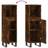 vidaXL Bathroom Cabinet Smoked Oak Engineered Wood, Iron Tall