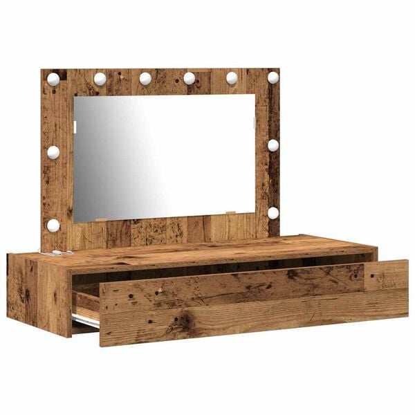 vidaXL Dressing Table Brown 39.37 x 15.75 x 27.56 in Engineered Wood