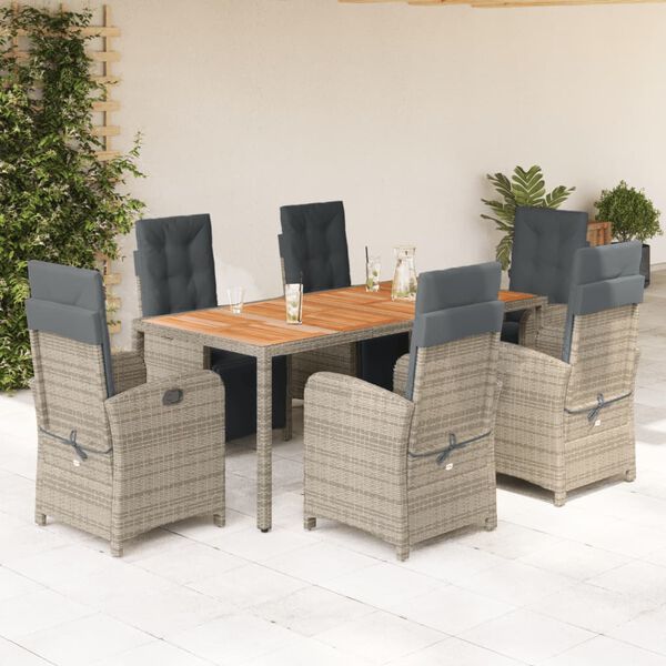 vidaXL Garden Dining Set Adjustable Footrests Outdoor Dining Set