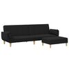vidaXL Sofa Bed Black Polyester, Wood, Foam, Plastic 2-Seater