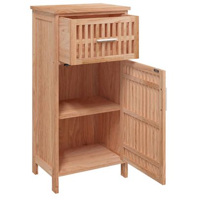 vidaXL Bathroom Cabinet 16.5"x11.4"x32.3" Solid Wood Walnut