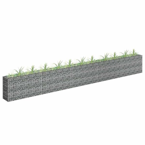 vidaXL Gabion Raised Bed Silver Galvanized Steel Large Durable