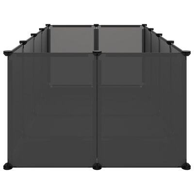 vidaXL Small Animal Cage Black 56.7"x29.1"x18.3" PP and Steel