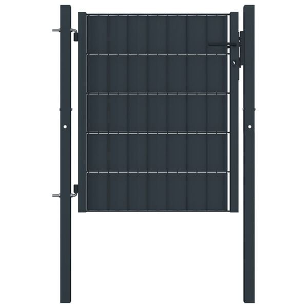 vidaXL Fence Gate PVC and Steel 39.4x39.8" Anthracite