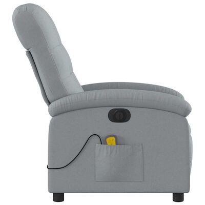 Side profile of the recliner showing curved armrest and base.