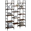 vidaXL Bookshelf Brown Oak Engineered wood and powder-coated steel Large