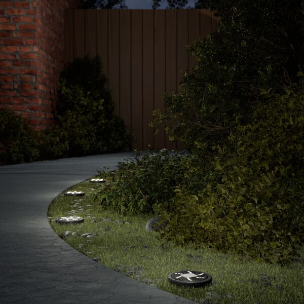 vidaXL Solar Ground Light Set of 12 Black ABS plastic and PP plastic