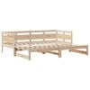 vidaXL Daybed With Trundle Natural Solid pine wood Twin