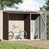 vidaXL Garden Shed Brown Galvanized Steel Large Garden Shed
