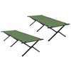 vidaXL Folding Camping Bed Manual 2 pcs Green 82.68 x 31.50 x 18.11 in