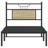 vidaXL Bed Frame Sonoma Oak Engineered wood and steel Single Bed Frame