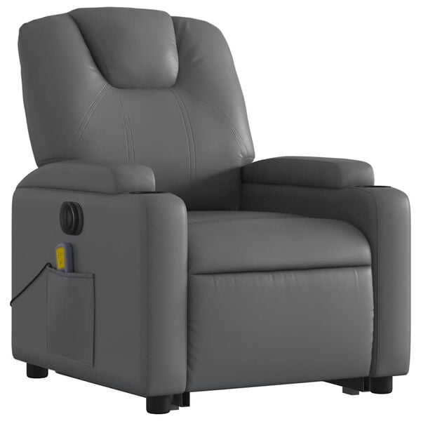 vidaXL Electric Stand Up Massage Recliner Chair Gray