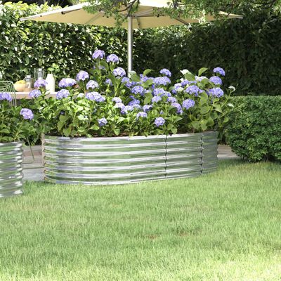 vidaXL Garden Raised Bed Powder-coated Steel 59.8"x31.5"x14.2" Silver