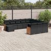 vidaXL Garden Sofa Set Black