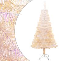 vidaXL Artificial Christmas Tree with Iridescent Tips White 4 ft PVC