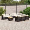 vidaXL Garden Sofa Set Black PE rattan Large Modular Garden Sofa Set