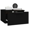 vidaXL Wall-mounted Bedside Cabinet Set of 2 Black Engineered wood