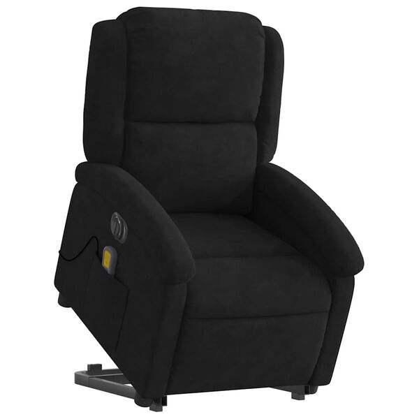 vidaXL Electric Stand up Massage Recliner Chair Black Velvet
