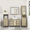 vidaXL Bathroom Furniture Set Sonoma oak Engineered wood, metal Medium