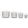 vidaXL Coffee Table Set of 4 Black MDF Stackable Coffee Table Round