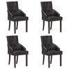 vidaXL Dining Chair Set of 4 Black