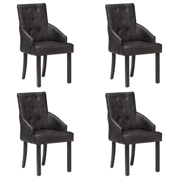 vidaXL Dining Chair Set of 4 Black
