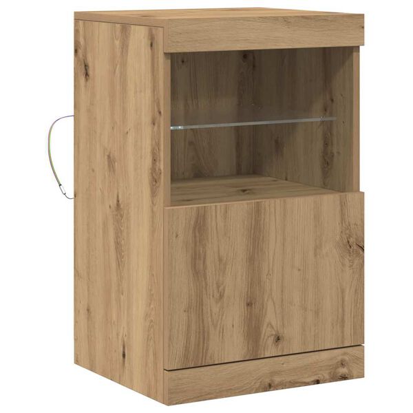 vidaXL LED Sideboard Artisan Oak 16.14 x 14.57 x 26.38 in