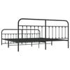 vidaXL Bed Frame Black Powder-Coated Steel Full Bed Frame Rectangular