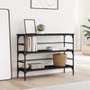 vidaXL Console Table Black Engineered wood and metal Narrow