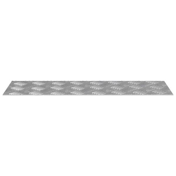 vidaXL Stair Tread Rectangular 2 pcs Silver 23.62 x 7.87 in Aluminium