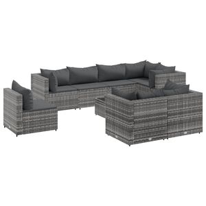 vidaXL Patio Lounge Set Set of 8 Gray