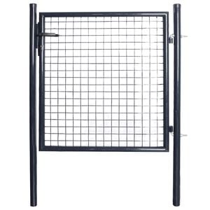 vidaXL Mesh Garden Gate Galvanised Steel 39.4x39.4" Grey