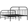 vidaXL Bed Frame Black Powder-Coated Steel 53.1 x 74.8 in, Double