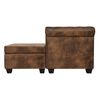 vidaXL Sofa Brown Faux Suede Leather, Wood Large Tough