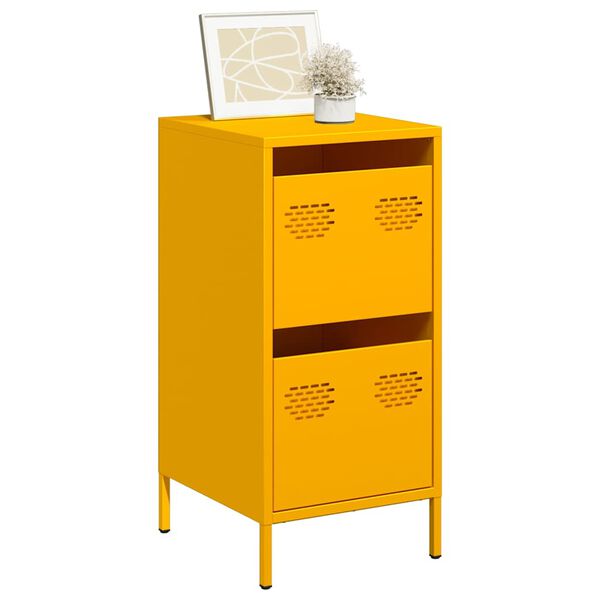 vidaXL Sideboard Mustard Yellow Cold-rolled Steel Sideboard Rectangular