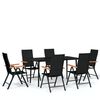 vidaXL Garden Dining Set Black PE rattan 7 Piece Set Foldable