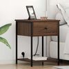 vidaXL Bedside Cabinet with Drawer Brown Oak 16.54 x 16.14 x 22.05 in