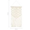 vidaXL Macrame Wall Hanger White Cotton Medium Decorative Inlays