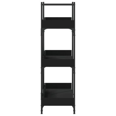 vidaXL Bookcase 3-Tier Black 39.4"x13"x42.7" Engineered Wood